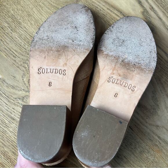 Soludos Sophia Suede Block Heel Loafers Tan Drivers Women’s Size 8 - Picture 9 of 9
